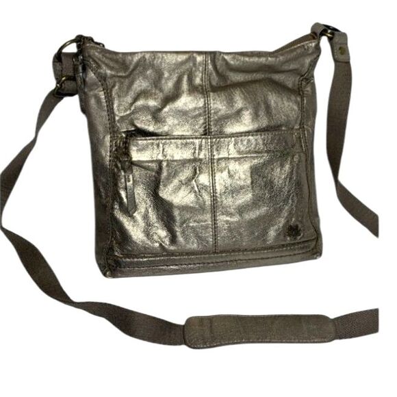 The Sak Lucia Pyrite Crinkle Metallic Bronze Leather Crossbody Bag - Picture 1 of 10